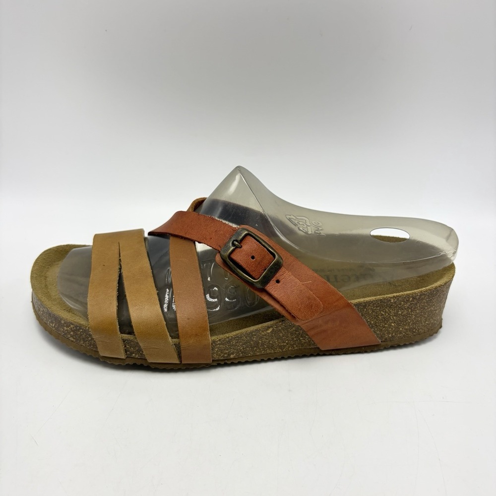 Autenti  Leather Sandas Womens 7.5 Made Spain Arch support Comfort 38